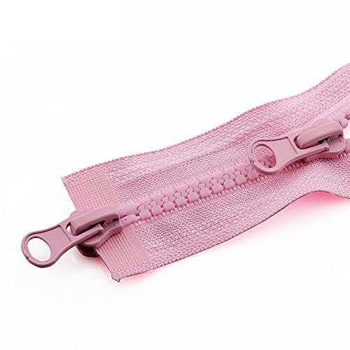 TWALOTPEX Nylon-Schlaufe-Zipfel für das Schneidern 3 Pcs Double Open Head Zipper Jacket Double Zipper Clothes Zipper Accessories Handmade DIY 296(Pink,80CM-5#) von TWALOTPEX