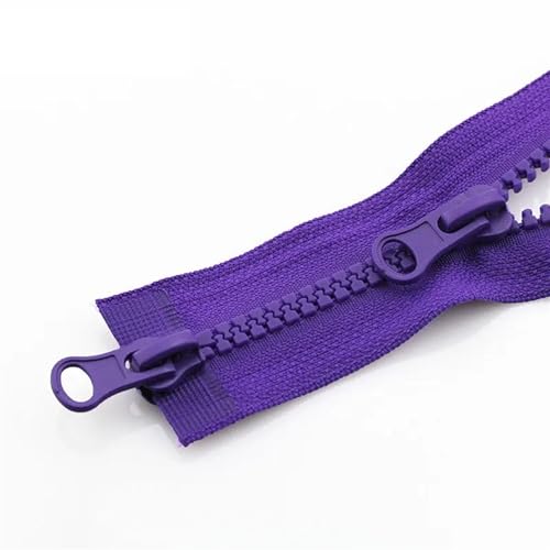 TWALOTPEX Nylon-Schlaufe-Zipfel für das Schneidern 3 Pcs Double Open Head Zipper Jacket Double Zipper Clothes Zipper Accessories Handmade DIY 296(Purple,80CM-5#) von TWALOTPEX