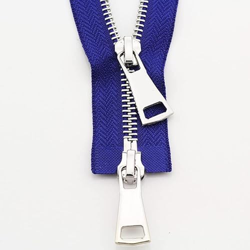 TWALOTPEX Nylon-Schlaufe-Zipfel für das Schneidern 70/90cm Jacket Double Slider Two-Way Zip DIY Clothing Garment Zipper Replacement Handmade Supplies 296(Royal Blue,90cm) von TWALOTPEX