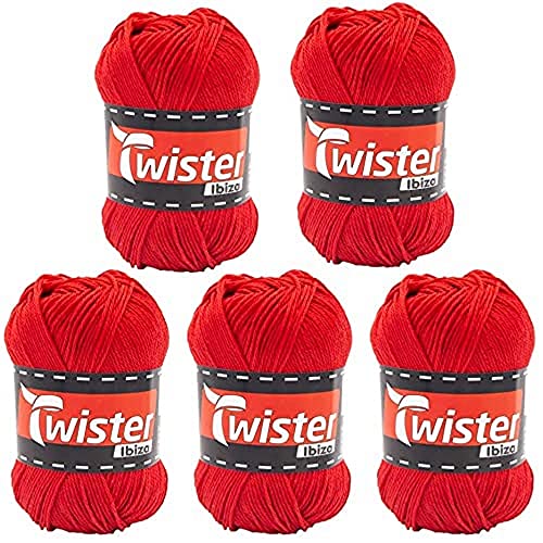 Twister Ibiza Wolle, Baumwolle, Rot, 125m, 5 von TWISTER