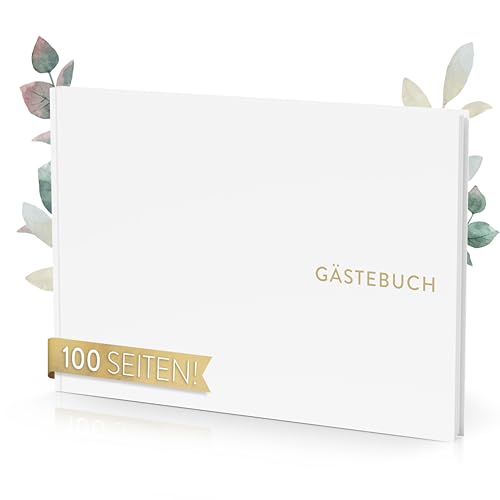 TWIVEE - Gästebuch - für Hochzeit, Geburtstag, Babyparty, Ferienwohnung etc. - 100 blanko Seiten weiß - Hochzeitsalbum - Hochzeitsbuch - Hochzeitsgästebuch - Gastgeschenke Hochzeit - Erinnerungsbuch von TWIVEE