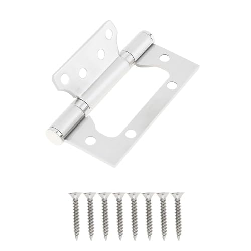 TWMAZDYC Edelstahl Heavy Duty Tür Scharniere 4x3 Zoll Glatte Bewegung Holz Tür Stumm Nicht Tür Scharniere(Silver) von TWMAZDYC