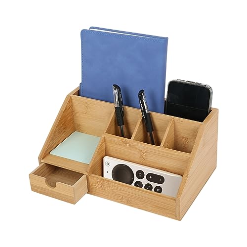 TWSOUL Schreibtisch Organizer Holz, Desk Organiser Stiftehalter, mit Schublade - Stiftebox, Schreibtischablage Büro Organizer I Ablage, für Schreibtisch, Büro, Home-Office von TWSOUL