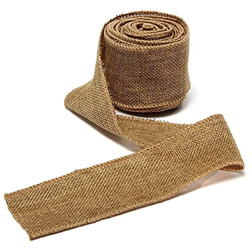 10 Meter Natürliches Sackleinenband Jute Ribbon Rolls für Party Dekorativ DIY Basteln Kunst Weihnachtsdekoration (5cm breit) von TX