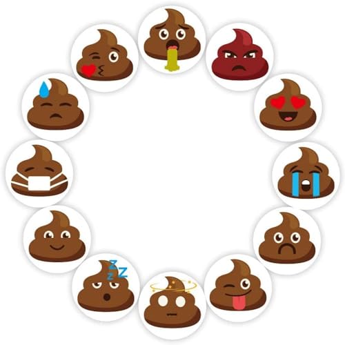 TXDAMAI Funny Poop Stickers,Kinder Aufkleber,500 Stück/Roll Party Dekorative Aufkleber Bastelarbeiten Sticker Belohnungsaufkleber für Party Gift Magazine Gift Office Lehrer Etikett von TXDAMAI