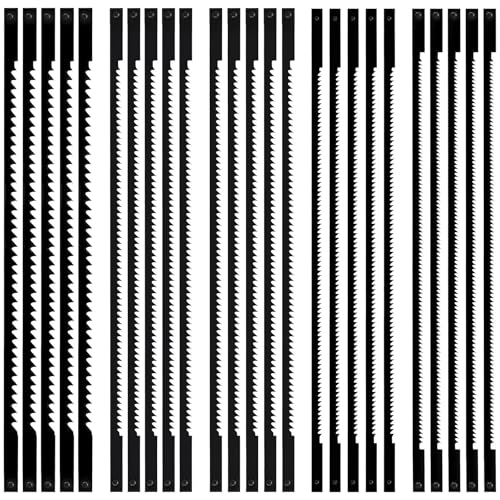 TXErfolg 25 Stück Dekupiersägeblatt 127mm Feinschnitt Laubsägeblätter mit Stift 10/15/18/20/24 Zähne passend für Dekupiersägen für Elektrowerkzeug Zubehör Holzbearbeitung von TXErfolg