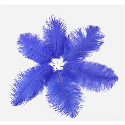 TXLEAPEY StraußEnfedern 10 PCS Straußenfedern 15-20CM/6-8 Zoll Flauschige gefärbte Federn for Hochzeitszubehör Party Home Dekoration Handwerk(Blue) von TXLEAPEY