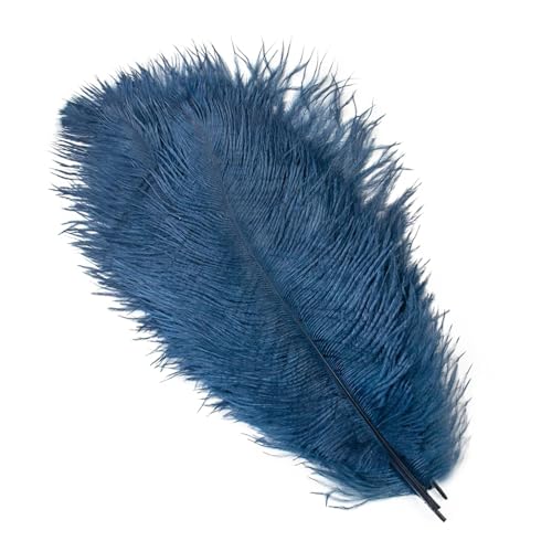 TXLEAPEY StraußEnfedern 10 STÜCKE 15-60 cm Große Straußenfedern Straußenfedern Tischdekoration Party Hochzeit Zubehör Dekoration(Deep Blue,15-20cm) von TXLEAPEY