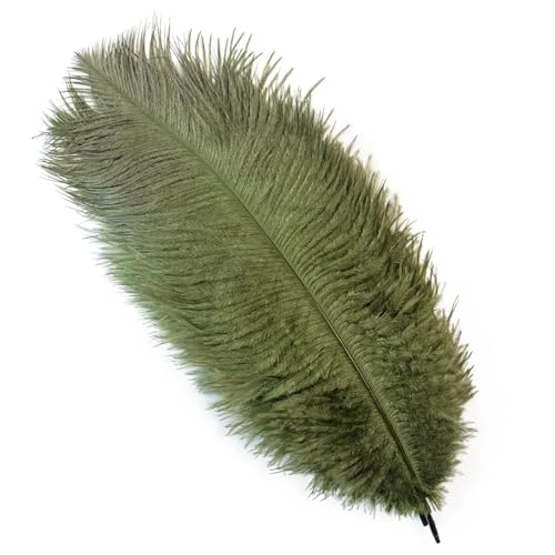 TXLEAPEY StraußEnfedern 10 STÜCKE 15-60 cm Große Straußenfedern Straußenfedern Tischdekoration Party Hochzeit Zubehör Dekoration(Deep Green,15-20cm) von TXLEAPEY