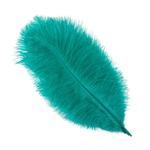 TXLEAPEY StraußEnfedern 10 STÜCKE 15-60 cm Große Straußenfedern Straußenfedern Tischdekoration Party Hochzeit Zubehör Dekoration(Peacock Green,15-20cm) von TXLEAPEY