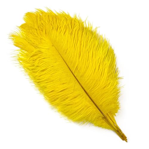 TXLEAPEY StraußEnfedern 10 STÜCKE 15-60 cm Große Straußenfedern Straußenfedern Tischdekoration Party Hochzeit Zubehör Dekoration(Yellow,45-50cm) von TXLEAPEY