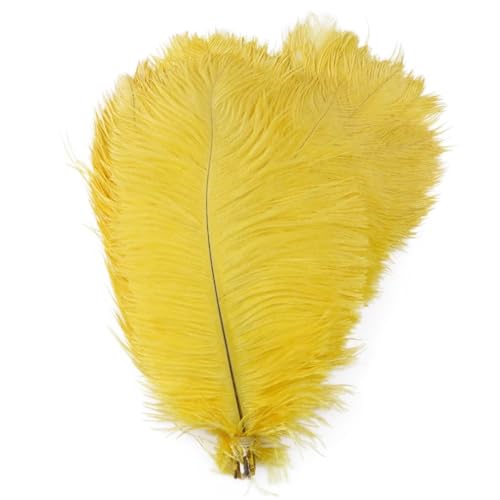 TXLEAPEY StraußEnfedern 10 STÜCKE Farbige Straußenfedern 15-60 cm for Handwerk Karneval Hochzeit DIY Tischdekoration Flauschige Straußenfedern Zubehör Groß(Golden,15-20cm) von TXLEAPEY