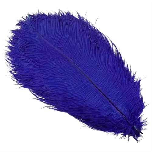 TXLEAPEY StraußEnfedern 10 Stück Bunte Straußenfedern, Bastelzubehör, Traumfänger, Dekoration, Schmuckherstellung, natürliche Federn, Tischdekoration(Blue,30-35cm 12-14inch) von TXLEAPEY