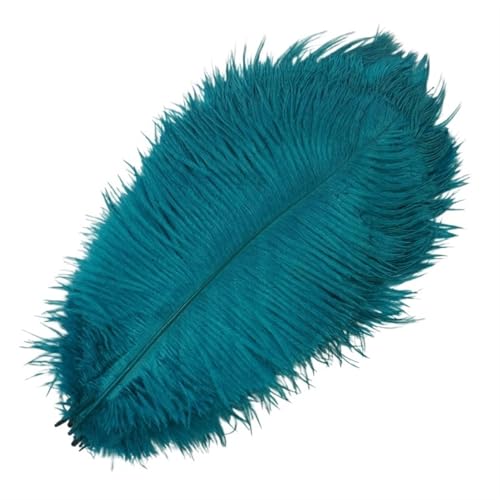 TXLEAPEY StraußEnfedern 10 Stück farbige Straußenfedern for Basteln, Federdekoration, DIY, Urlaub, Karneval, Hochzeitsdekoration(Deep Lake Blue,45-50cm 18-20inch) von TXLEAPEY