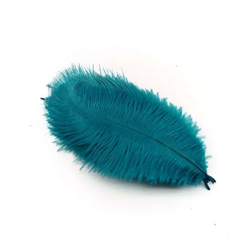 TXLEAPEY StraußEnfedern 10 Stücke Straußenfedern Plumes DIY Schmuckherstellung Hochzeit Dekoration Basteln Zubehör Handarbeiten Plumas Tischdekoration(Hole Blue Feathers,10pcs 15.20cm) von TXLEAPEY