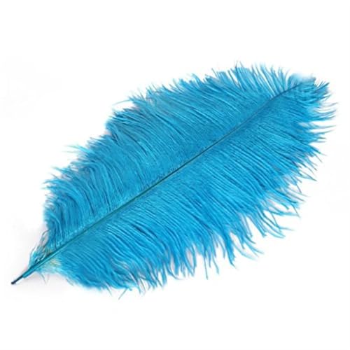 TXLEAPEY StraußEnfedern 35-40cm Schöne Farbige Straußenfedern DIY Schmuck Zubehör Hochzeit Dekorationen Plume Straußen(Blue2,100PCS) von TXLEAPEY