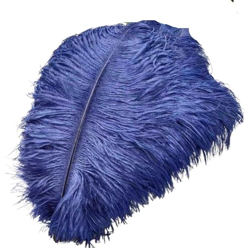 TXLEAPEY StraußEnfedern 50 Stücke Weiße Straußenfedern for Handwerk 35-60CM Karneval Kostüme Party Hause Hochzeit Dekorationen Plumes(Deep Blue,35-40cm 14-16inch) von TXLEAPEY