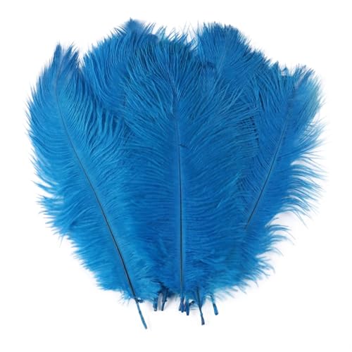 TXLEAPEY StraußEnfedern Straußenfedern for Hochzeitsdekoration, Bastelzubehör, DIY-Traumfänger, 15–55 cm, Federdekor, 10 Stück(06 Blue,50-55cm 20-22inch) von TXLEAPEY