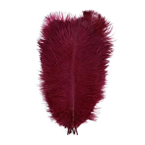 TXLEAPEY StraußEnfedern Straußenfedern for Hochzeitsdekoration, Bastelzubehör, DIY-Traumfänger, 15–55 cm, Federdekor, 10 Stück(07 Wine red,45-50cm 18-20inch) von TXLEAPEY