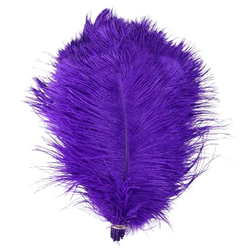 TXLEAPEY StraußEnfedern Straußenfedern for Hochzeitsdekoration, Bastelzubehör, DIY-Traumfänger, 15–55 cm, Federdekor, 10 Stück(53 Dark Purple,50-55cm 20-22inch) von TXLEAPEY