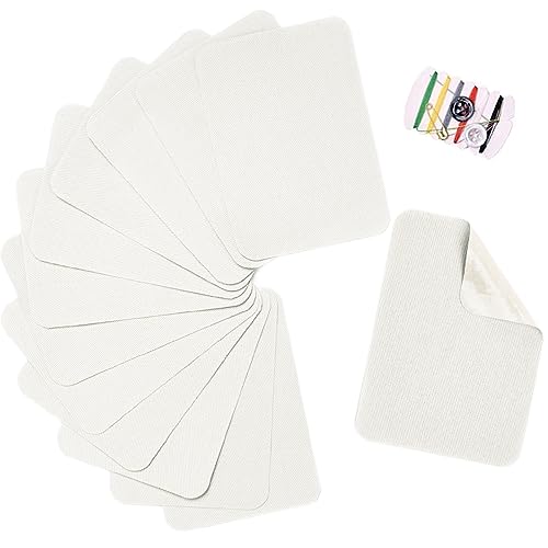 TXSN 12 Stück Reparaturflicken zum Aufbügeln, Baumwoll-Reparaturflicken für Kleidung, Hosen, Flicken und Dekorieren, Größe 7,6 x 10,2 cm, Beige von TXSN