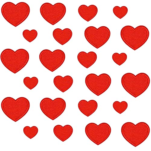 TXSN Bestickte rote Herzen Patches, niedliche zum Aufbügeln/Aufnähen, dekorativ für Kleidung, Hosen, Rucksäcke, Hüte, Jeans, DIY-Zubehör. von TXSN