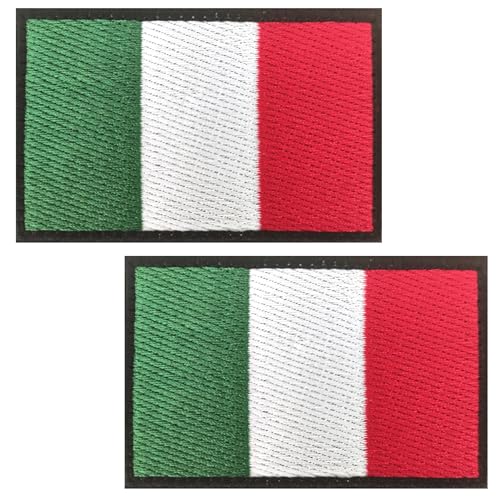 TXSN Italy Flag Patches, Hook & Loop Tactical Morale Patch Full Embroidery Military Patch for Caps Bags Vests Military Uniforms, Pack of 2 von TXSN