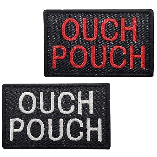 TXSN Ouch Pouch Patches, Klettverschluss-Aufnäher, Vollstickerei, Abzeichen für Hundeweste, Geschirr und Mützen, Taschen, Westen, Jacken, Rucksäcke, Uniformen, 2 Stück von TXSN