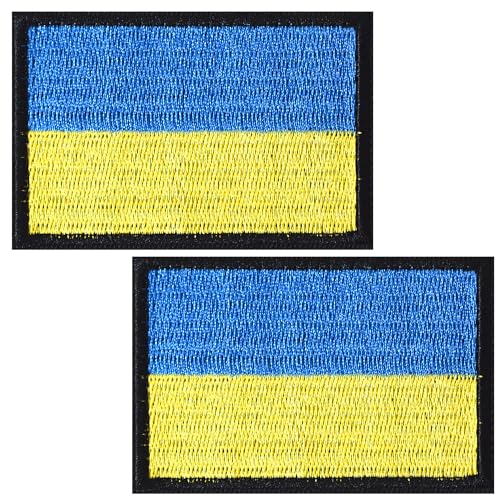 TXSN Ukraine Flag Patches, Hook & Loop Tactical Morale Patch Full Embroidery Military Patch for Caps Bags Vests Military Uniforms, Pack of 2 von TXSN