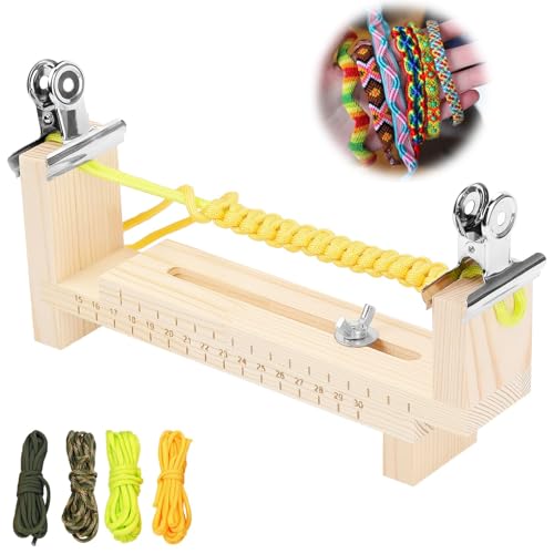 TXXATX Paracord Jig Paracord Armband Set Holz Paracord Zubehör Armband Knüpfen mit 4 Stück Fallschirm Schnur Freundschaftsbänder Knüpfen Armband Maker für Armbänder Flechten DIY Armbändern von TXXATX