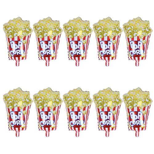 10 Stück Popcorn-Luftballons | Popcorn-Dekorationen | Kino-Partydekorationen | Karnevalsballons Popcorn-Partydekorationen | Partydekorationen aus Folienballons von TYCIONG