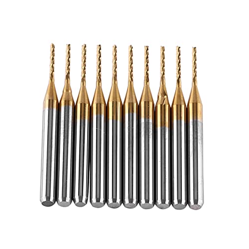 10-teiliges Fräser-Set, feinste Fräser, Set mit Hartmetallspitze, Gravur-Fräser, 3,175 mm x 1 mm, Set mit Fräserbohrern von TYCIONG