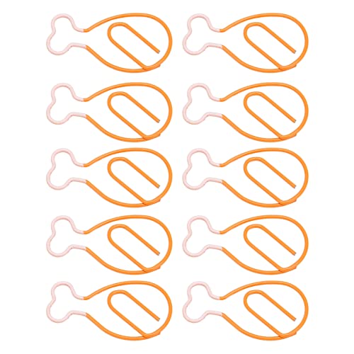 100 Stück Büroklammern aus Metall, niedlich, Hühnerbeinform, Galvanisierung, rostfrei, kleine Büroklammern, tragbar, das Büro zu Hause von TYCIONG