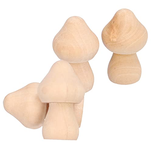 60-teiliges Unvollendetes Holz-Pilz-Set Zum Selbermachen, Bemalte Pilzfigur für Kunst- und Handwerksprojekte, Dekoration, Steckspiel, Malen, Farbe von TYCIONG