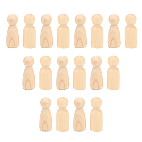 TYCIONG 20 Stück Peg Doll 55 Mm Peg People Unvollendete Holz Peg Doll Unbemalte Holzfiguren Dekorativ für Bastelprojekte, Malerei von TYCIONG