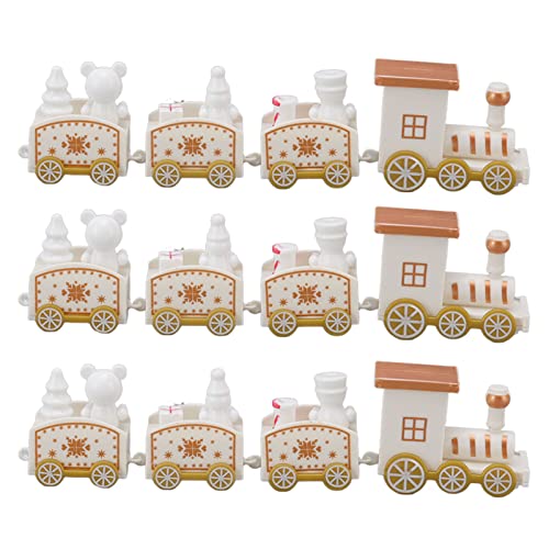 Zug-Set, 3 Kleine Zug-Weihnachtsdekorationen, Mini-Zug-Dekor-Set, Weihnachtsdekoration, Sammlerfiguren, für und Mädchen (Weiß) von TYCIONG