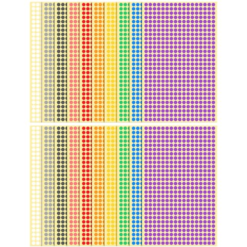 20 Blatt Punktetiketten, Farbige Klebepunkte, Farbige Markierungsetiketten, Miniaufkleber, Farbige Selbstklebende Punkte von TYFGRT