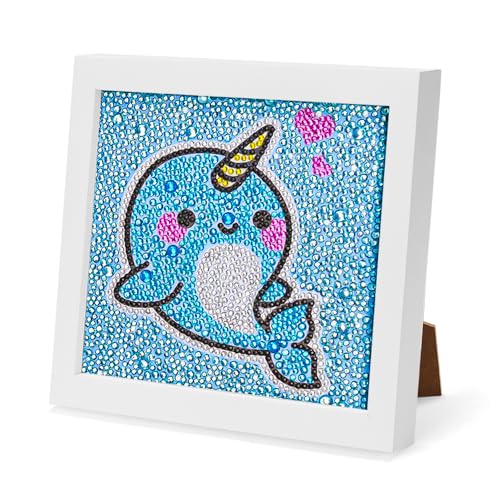 TYFYH 5D Diamond Painting Kinder Mit Holzrahmen, Set Full Delfin Diamant Painting Bilder für Kinder Mädchen, Erwachsene, Diamant Bilder Arts Craft für Home Wand Decor (18x18cm) von TYFYH