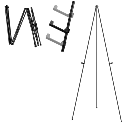 Easel Stand Tragbarer Staffeleiständer for Hochzeitsgemälde, zusammenklappbar, verstellbar, Metall, Künstler-Stativstaffelei mit Tasche, 160 cm Staffelei von TYNXK