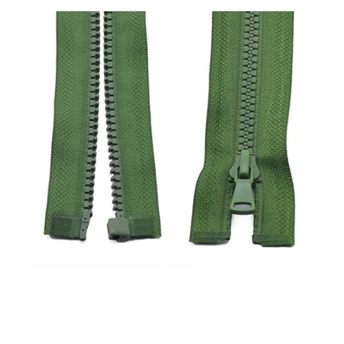 ReißVerschluss 3 Stück 5# 30/40/55/60/70/80/90 cm Kunstharz-Reißverschluss, offenes Ende, automatisch verriegelnde Kunststoff-Reißverschlüsse for Nähen von Kleidung Zipper(Green,40CM_5#) von TYNXK