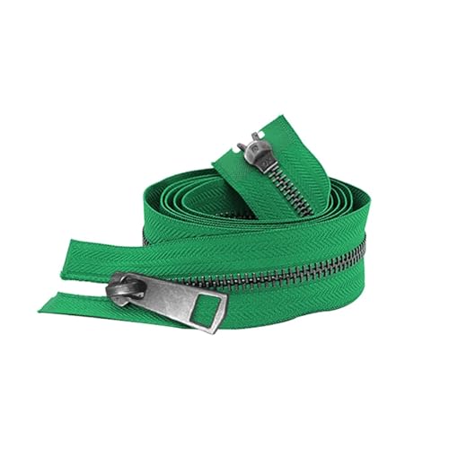 ReißVerschluss 5/10 Stück 30/40/50/60/70/80 cm 5# bunte offene End-Doppelschieber schwarzer Metallreißverschluss DIY Handwerk Taschentuch Zipper(Green,50CM_10 PCS) von TYNXK