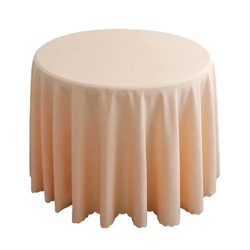 Runde Tischdecke 160CM Runde Tischdecke Einfarbig Tischdecke for Wohnkultur Tischdecken Waschbar Hochzeit Party Bankett Tischdecken TischtüCher Rund (Color : Apricot) von TYNXK