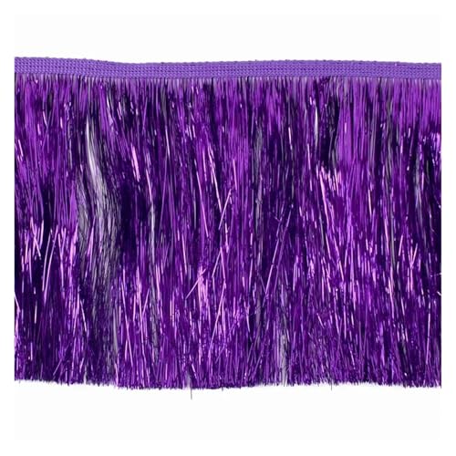 TYNXK Fransen Mit Quastenbesatz 2/5/10 Meter 15cm Bunte Fransen Quasten Kleidung Kleid Spitze Trim Vorhang Dekoration Band DIY Bekleidungs ​​Zubehör Fransenbesatz(Darkpurple,15cm-5Meters) von TYNXK