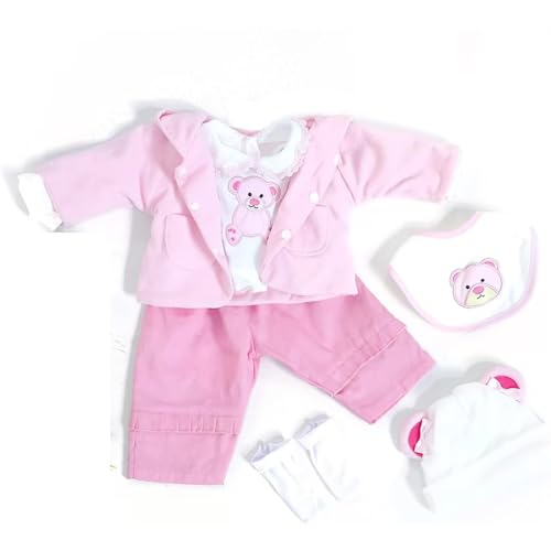 TYRUGD Passform Anzug Für 20-22 Zoll Baby-Puppe Neugeborenes Mädchen Kleidung 5pcs Set Reborn Baby Puppen Kleidung von TYRUGD