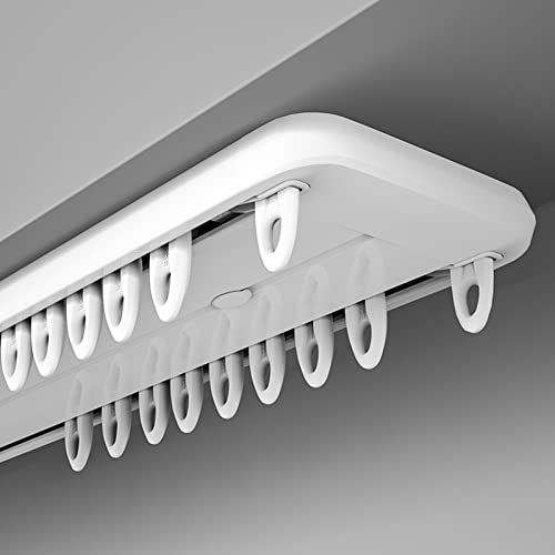 TYSGFA Deckenvorhangstange, Doppelte Vorhangschiene, Stille Vorhangschienen aus Aluminiumlegierung, Schwebende Fenstervorhangstange, Für Wohnzimmer, Badezimmer, Schlafzimmer, 100-500CM von TYSGFA