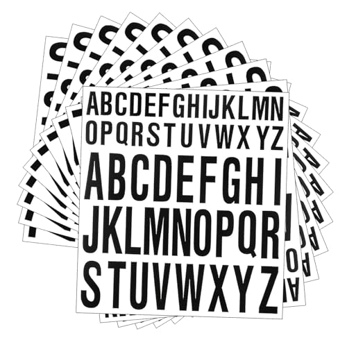 10 Blätter Buchstaben Aufkleber, Sticker Buchstaben, Vinyl Alphabet Aufkleber, Zwei Größen Wasserdichte Sticker Klebebuchstaben A-Z, für DIY Deko von TYSM-CC