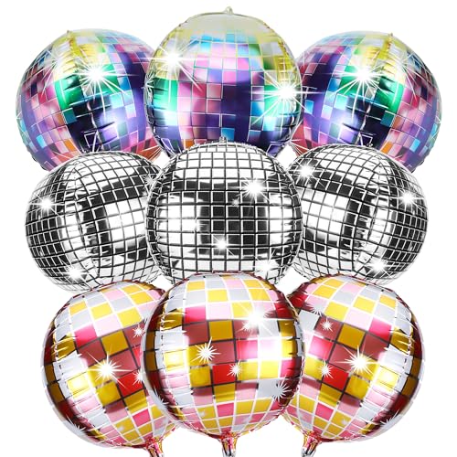 Folien Ballons Multicolori Palloncini Discoteca 12Pcs Disco Foil Palloncini Specchio Discoteca Palloncini 4D Palloncino Festa Discoteca Palloncini Compleanno per Festa da ballo Matrimonio von TYSM-CC