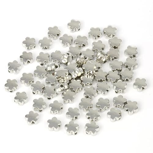 100 teile/los 6x3mm innen loch stern gold silber farbe lose distanzscheibe acryl perlen diy schmucksachen machen entdeckungen charme perlen-6x3mm blume, 200 stücke von TYUTEQN