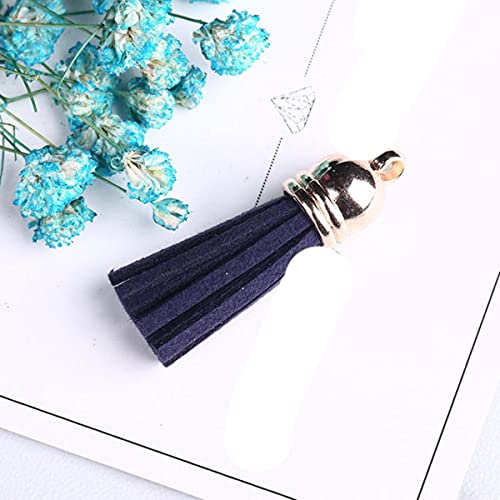 10pcs 38mm Vintage Leder Quaste für Schlüsselanhänger Handy Straps Schmuck Faser Fransen Wildleder Quaste DIY Anhänger Charms Erkenntnisse-Blau von TYUTEQN