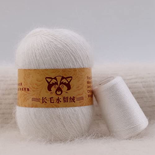 TYUTYU 50g + 20g / Set Lange Plüsch Nerz Samt Garn weiche warme Süßigkeiten Farbe Hand Strickschal Pullover Faden for Herbst Winter Wolle garn (Color : 601) von TYUTYU